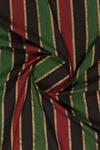 Green, Maroon, Black and Gold striped cotton