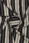 Black & White Striped Cotton Ikat